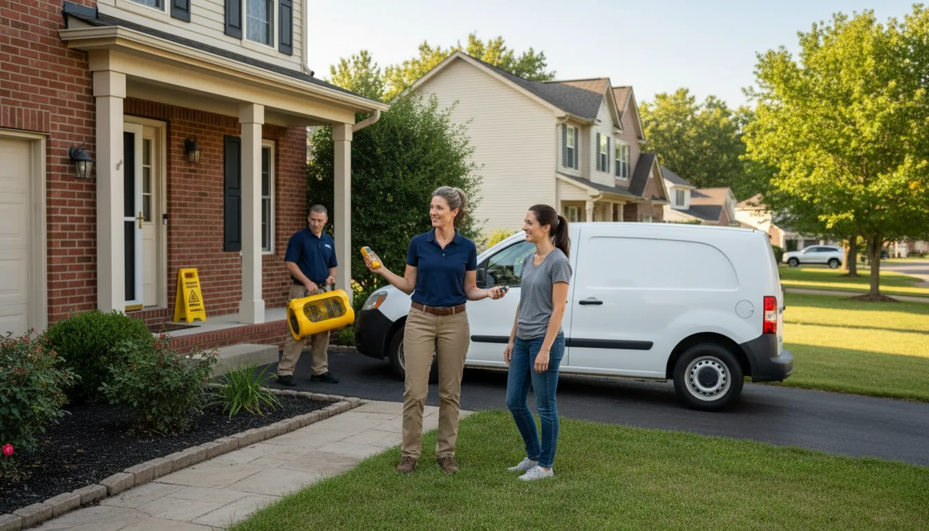 Residential water damage restoration in Earth City, MO